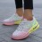 Womens All-Season Striped Fabric Motion-Control Running Shoes - Breathable, Non-Slip, Lightweight, PU Sole, Polyurethane PU Faux Leather Insole, Motion-Control Support - Ideal for Outdoor Walking and Athletic Activities