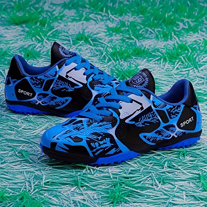 mens turf football boots professional outdoor anti skid breathable lace up tf soccer cleats details 4